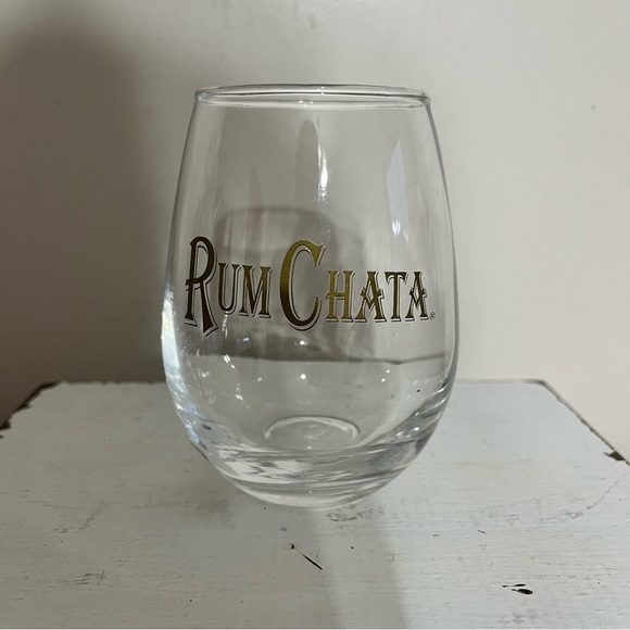 Rum Chata Stemless Cocktail Wine Glass 4” Tall - Picture 1 of 5